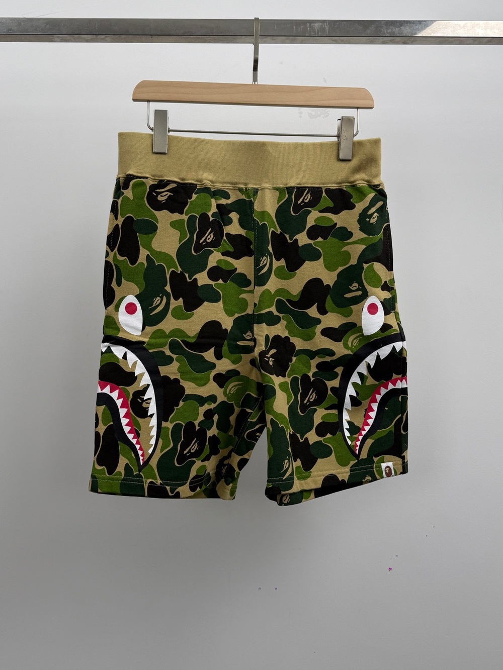 Bape Green Camo Shark Shorts